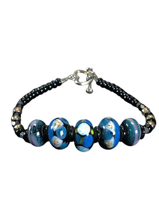 glass bead toggle bracelet