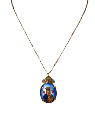 Enamel religious necklace on G.F Chain