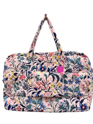 Quilted Duffle with front pockets Flower Print