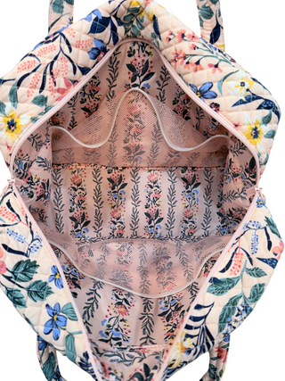 Quilted Duffle with front pockets Flower Print