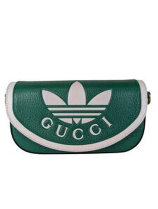 Adidas Gucci Collab Pebbled Leather Crossbody Purse