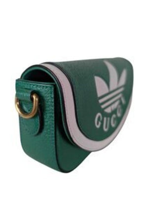 Adidas Gucci Collab Pebbled Leather Crossbody Purse
