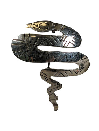 R sterling Mexican snake pin