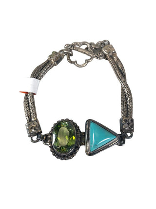 SS Two Stone Double Byzantine Toggle Bracelet