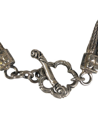 SS Two Stone Double Byzantine Toggle Bracelet