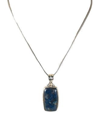 SS Rectangular Stone Necklace