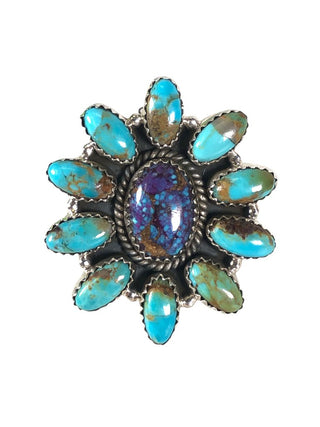 Sterling 11 oval stones ring