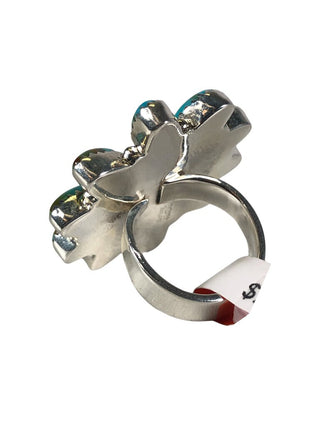 Sterling 11 oval stones ring