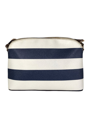 Saffiano Striped Zip Top Crossbody