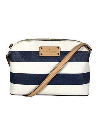 Saffiano Striped Zip Top Crossbody