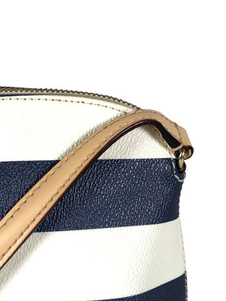 Saffiano Striped Zip Top Crossbody