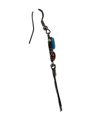 R sterling stone feather earrings