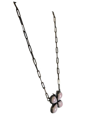 R sterling pink conch butterfly necklace