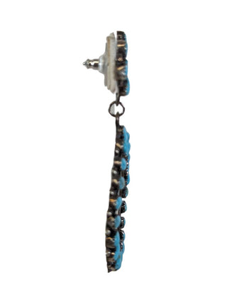 R sterling turquoise cluster earrings