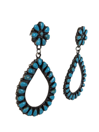 R sterling turquoise cluster earrings