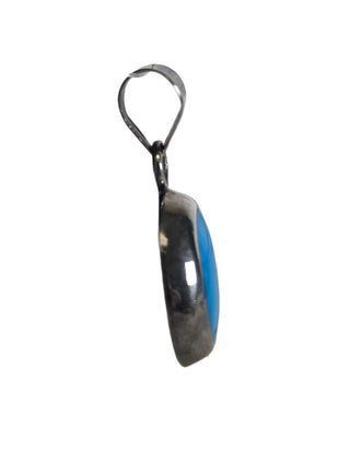 R sterling stone pendant