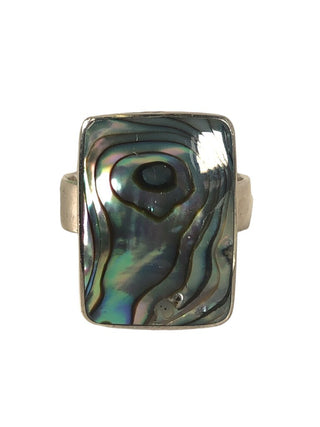 SS Rectangular Abalone Ring