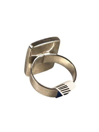 SS Rectangular Abalone Ring