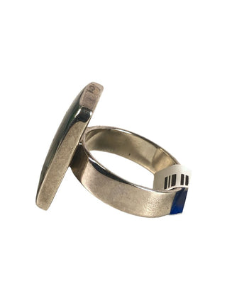 SS Rectangular Abalone Ring