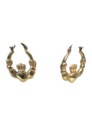 10K Claddagh Hoop Earrings