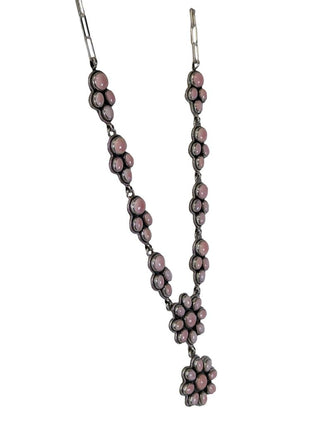 R sterling pink conch cluster necklace