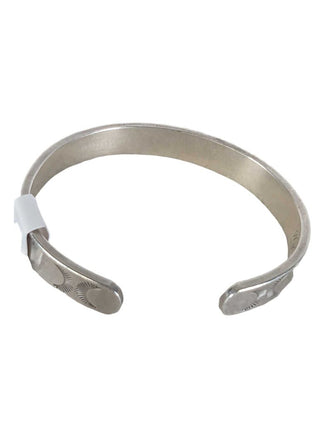 R sterling etched cuff signed AM