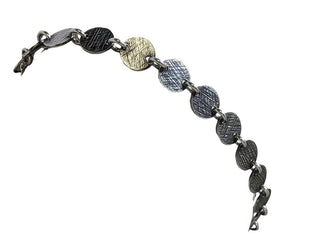 R sterling disc bracelet signed AM