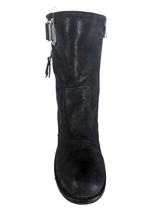 R leather moto short