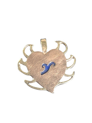10K stone heart charm