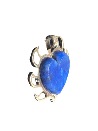 10K stone heart charm