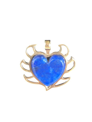 10K stone heart charm