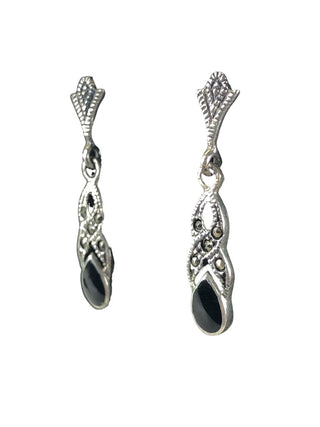 Sterling stone marcasite earrings