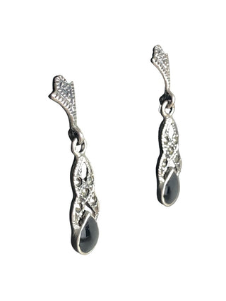 Sterling stone marcasite earrings