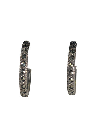 Sterling marcasite hoop earrings