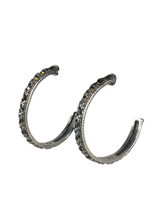 Sterling marcasite hoop earrings