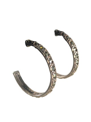 Sterling marcasite hoop earrings