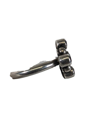 R sterling garnet ring