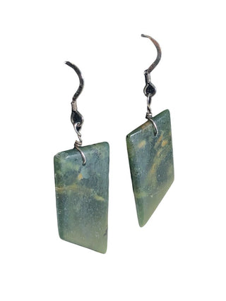 Sterling stone slab earrings