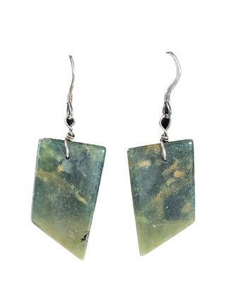 Sterling stone slab earrings