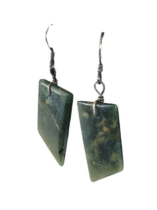 Sterling stone slab earrings