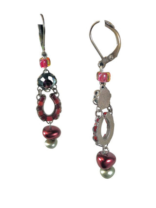 Costume multi bead leverback earrings