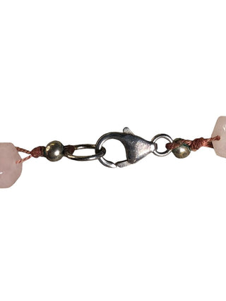Sterling knotted stone /bead necklace