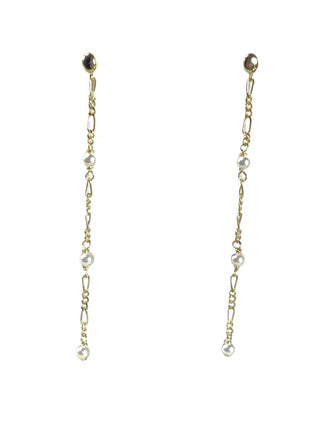 Sterling vermeil chain/pearl earrings