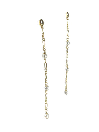 Sterling vermeil chain/pearl earrings