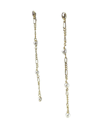 Sterling vermeil chain/pearl earrings