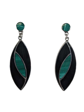 R sterling onyx Malecite earrings