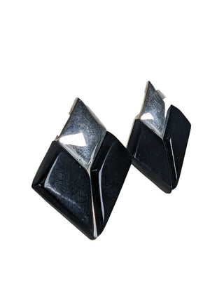R sterling onyx earrings