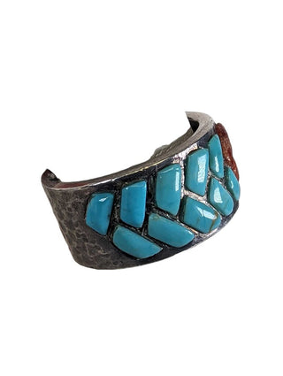 R sterling lapis spiny oyster ring