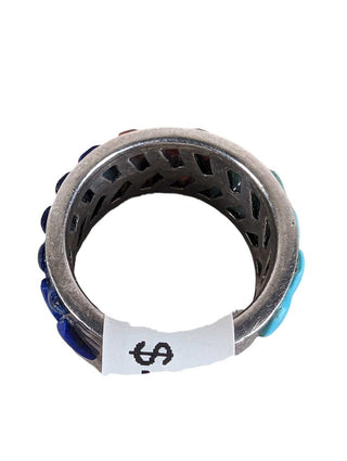 R sterling lapis spiny oyster ring