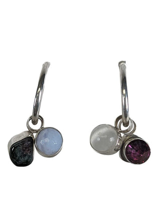 R sterling stone interchangeable earrings
